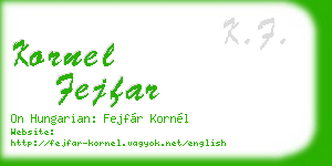 kornel fejfar business card
